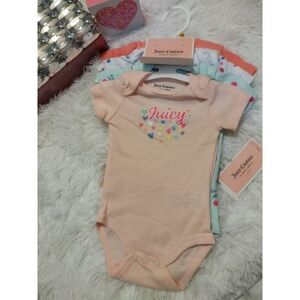 Juicy Couture 🩷 Baby Girl 4 Piece Onesies New 💕💕